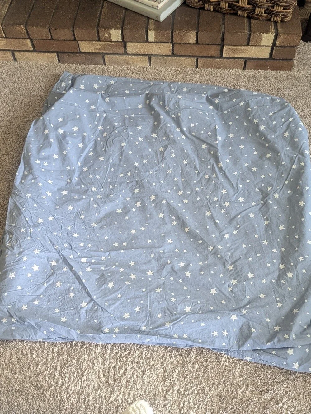 Pottery Barn Kids Full/Queen Duvet Cover Blue Shining Star Glow